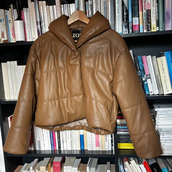 Zoy mock leather puffer jacket - Picture 1 of 8